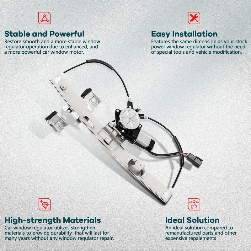 FINDAUTO Power Window Regulator Rear Left Driver Side with Motor fits for Pontiac Grand Prix for 2004-2008,15869655,748-266 - Image 2